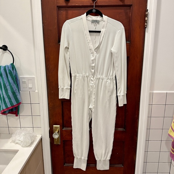 Rachel Comey long sleeve, v neck, white jumpsuit - Picture 2 of 4